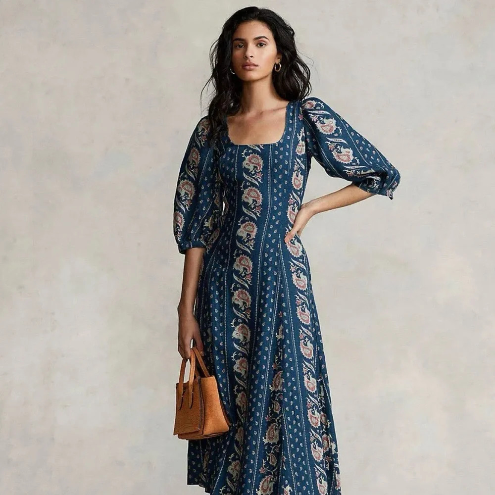 NWT POLO Ralph Lauren Floral Paisley Linen Dress